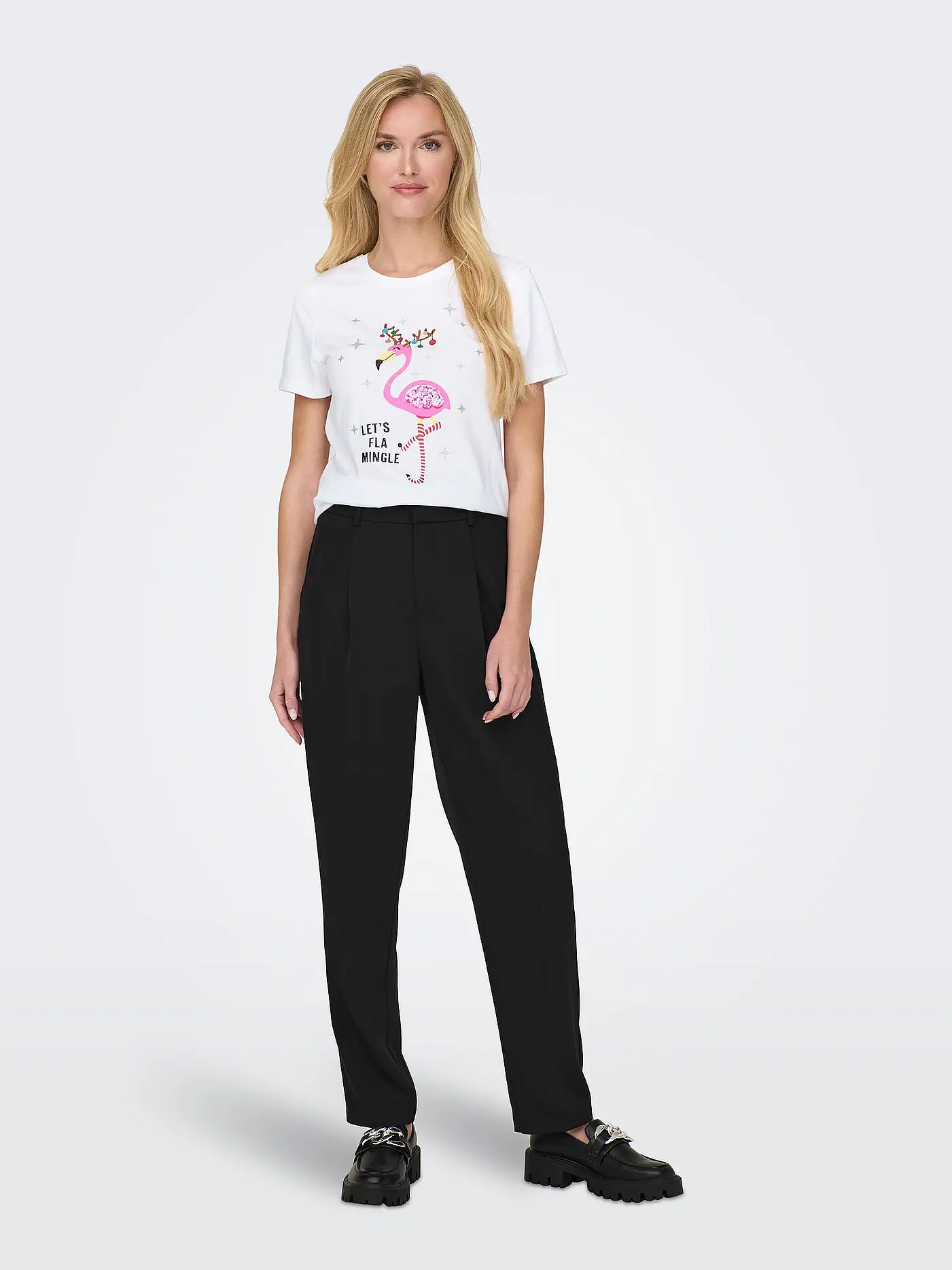 ONLY | T-Shirt ONLYRSA CHRISTMAS | weiss
